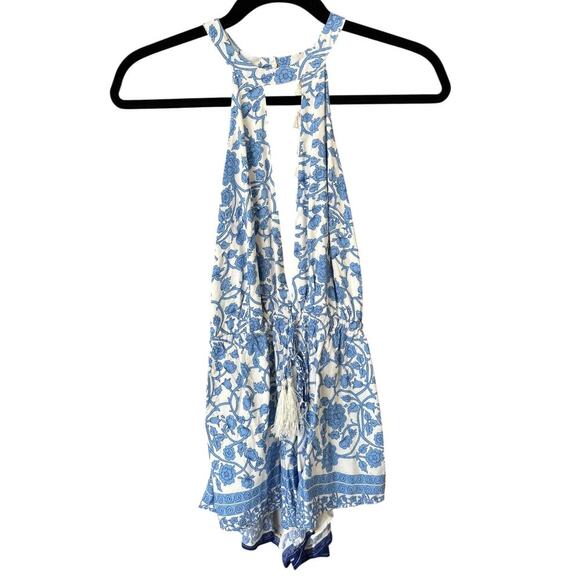 NWT Debbie Dabbie Blue Floral Romper with Tassels Size 6 - Picture 4 of 6
